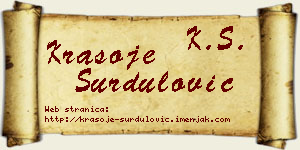 Krasoje Surdulović vizit kartica